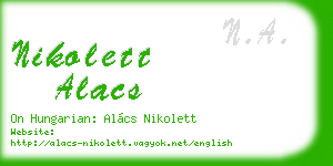 nikolett alacs business card