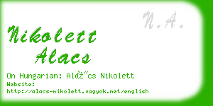 nikolett alacs business card